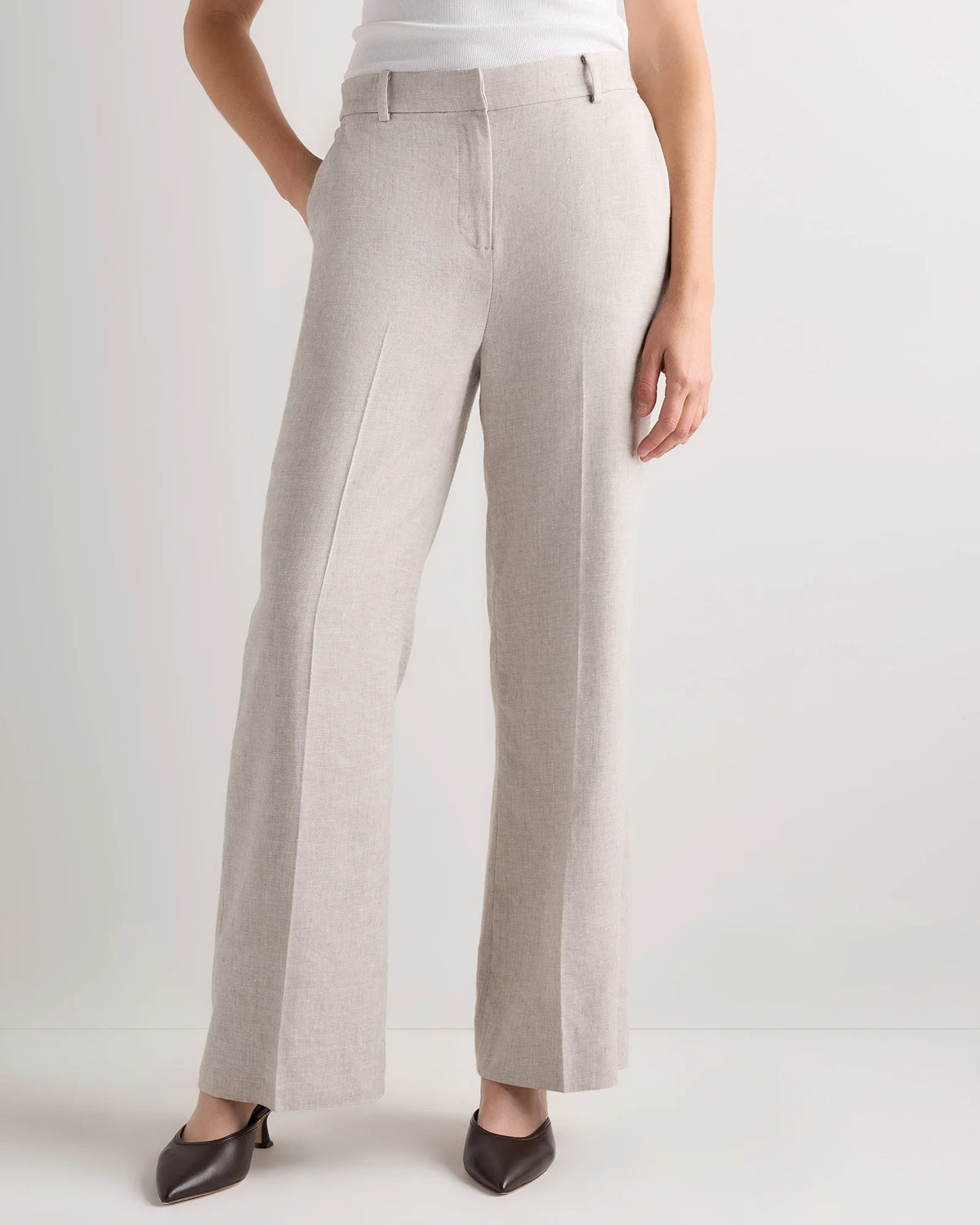 European Stretch Linen Trouser - 0 / Black