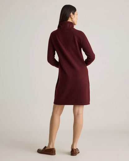 Mongolian Cashmere Turtleneck Sweater Dress - XS / Moss