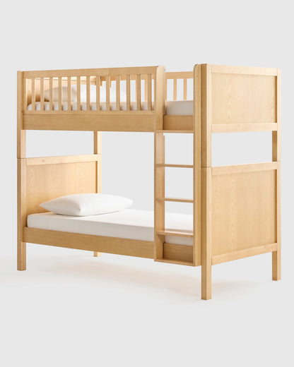 Natural Wood Twin over Twin Convertible Bunk Bed - One Size / Natural Wood