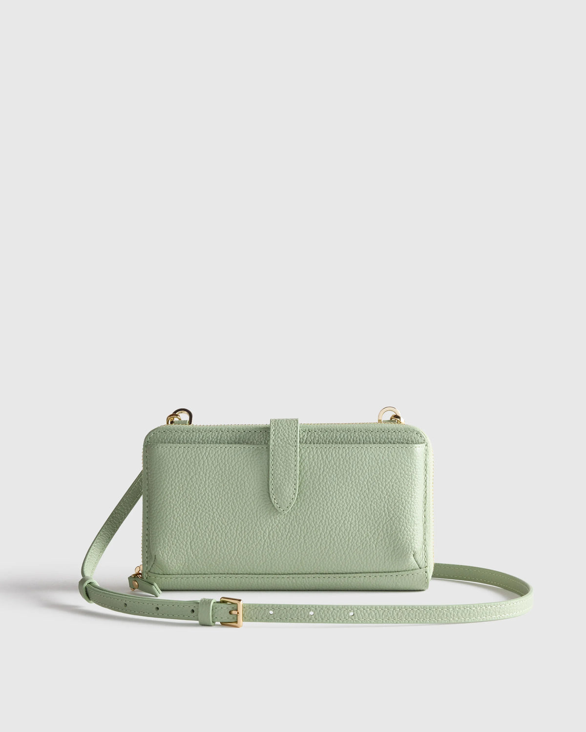 Italian Leather Phone Wallet Crossbody - One Size / Cognac