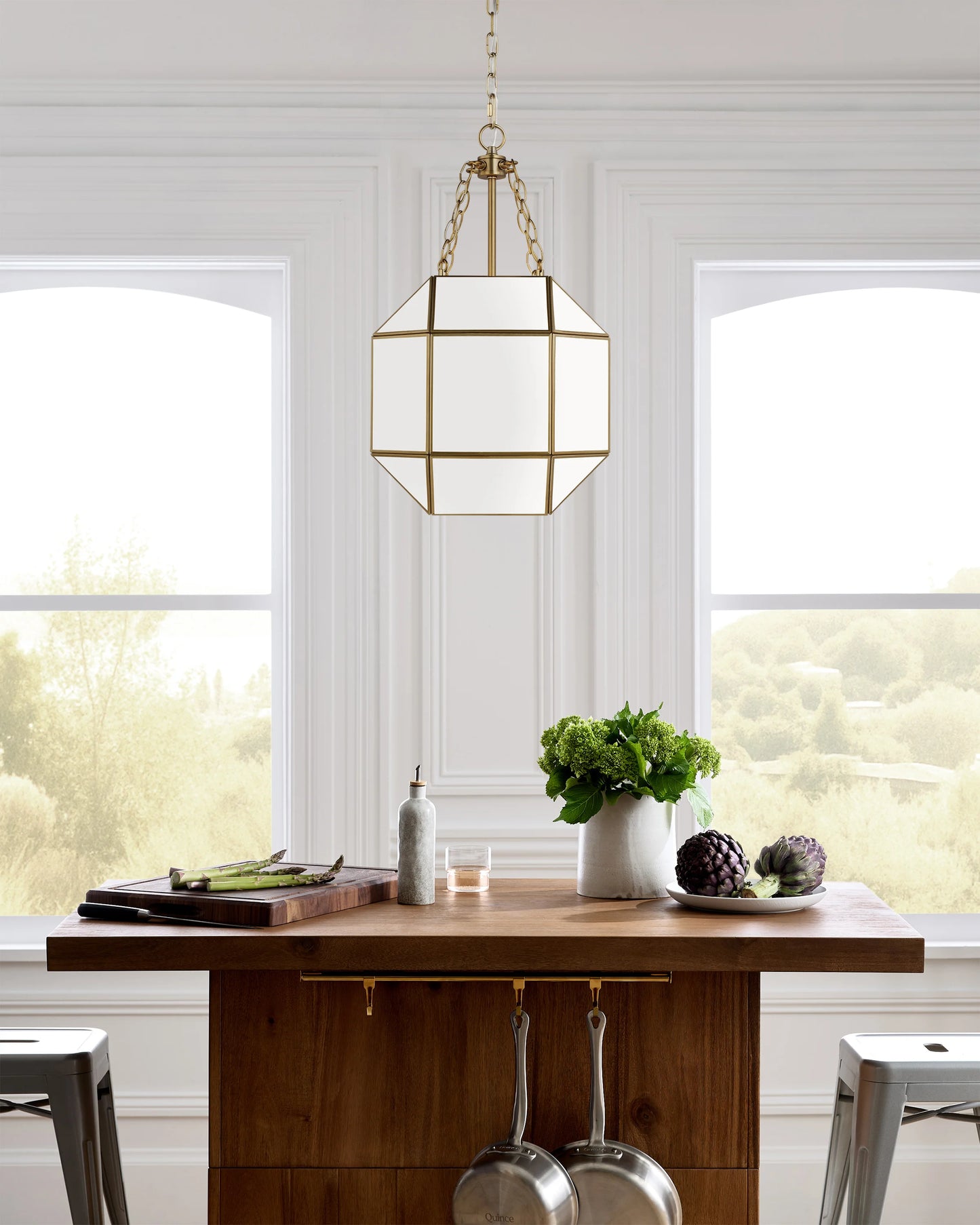 Geometric Steel Lantern Light - Small / Silver