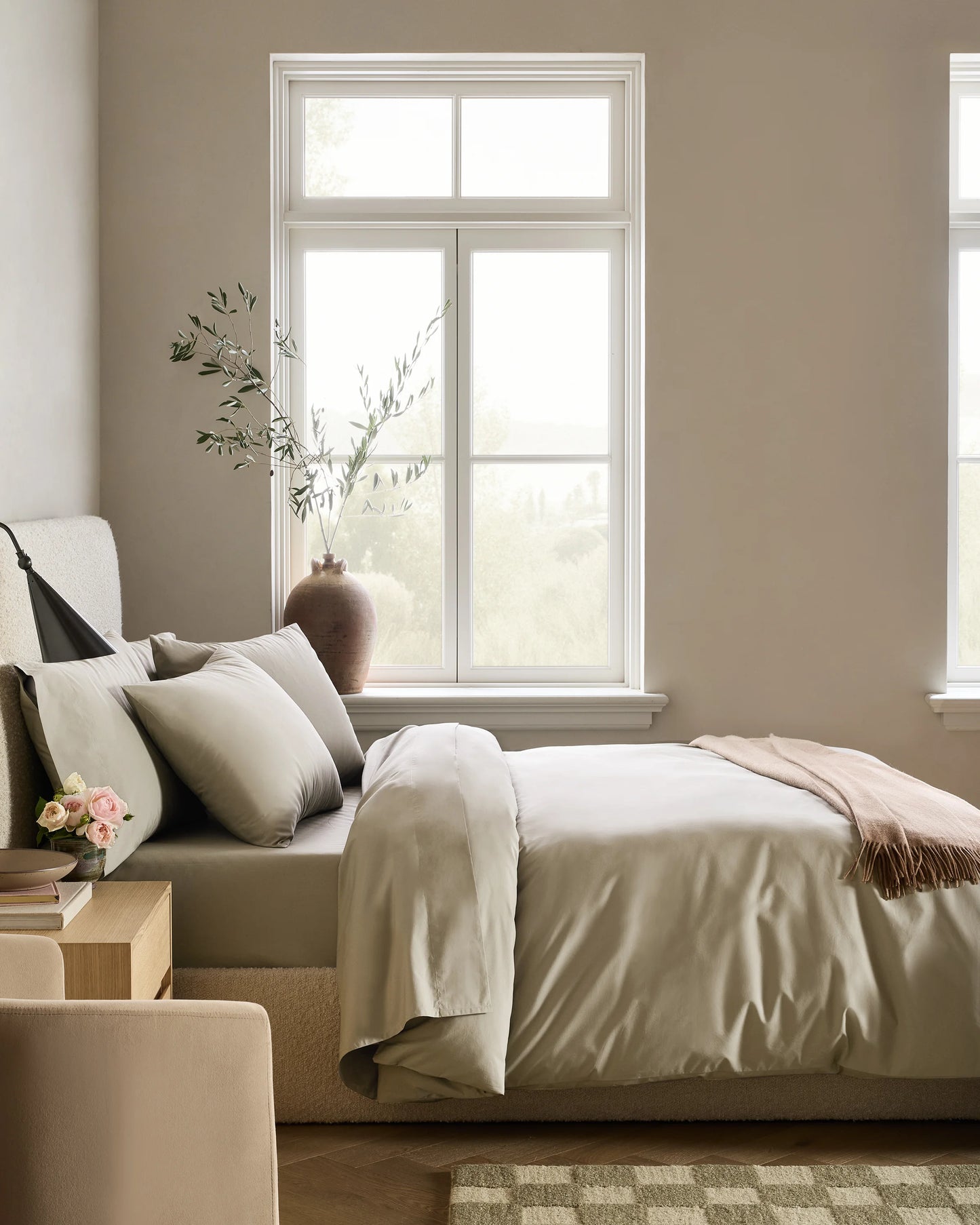 Organic Crisp Percale Deluxe Bedding Bundle - Twin / White