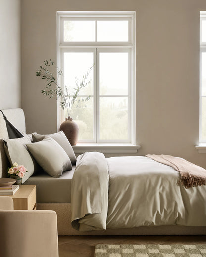 Organic Crisp Percale Deluxe Bedding Bundle - Twin / White
