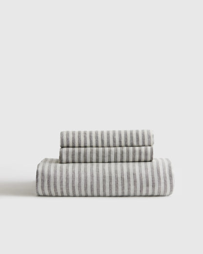 European Linen Fitted Sheet Set - Twin / Peach