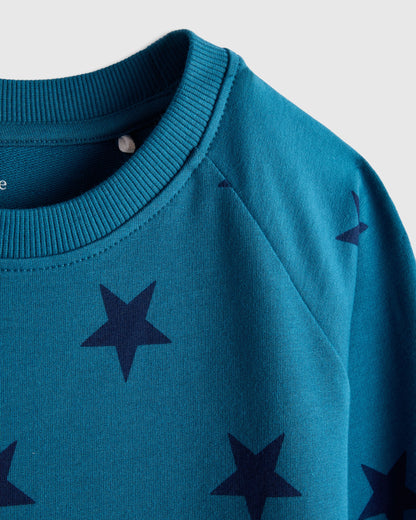 Organic Cotton French Terry Crew Neck Sweatshirt - 2T / Heart Graphic