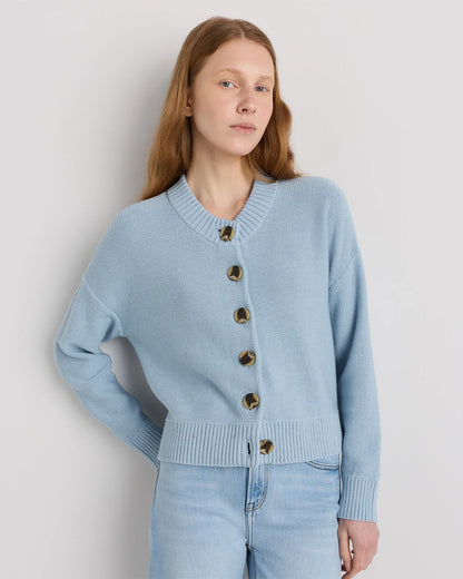 100% Organic Cotton Cropped Cardigan - XS / Heather Brown