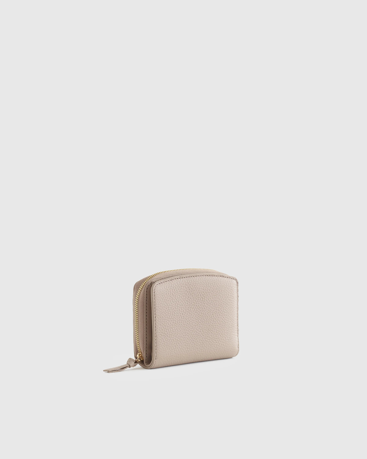Italian Pebbled Leather Compact Wallet - One Size / Cognac