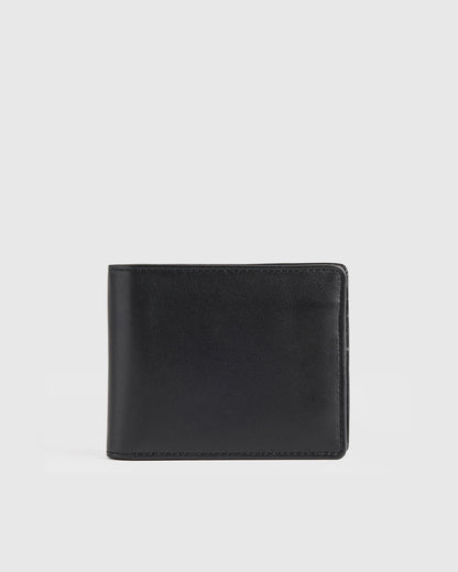 Italian Leather Bifold Wallet - One Size / Black