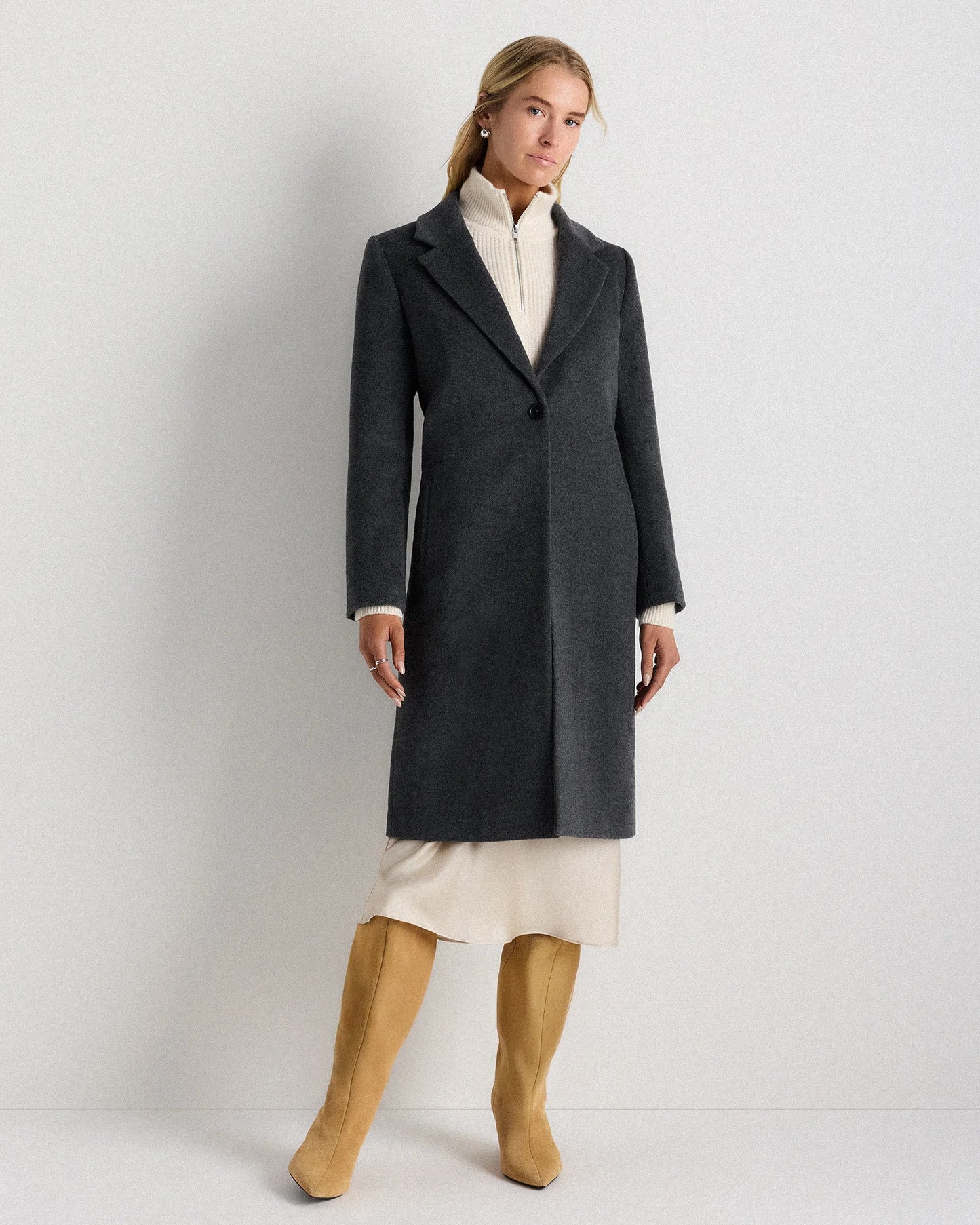 Wool Cashmere Blazer Coat - XS / Mocha Brown