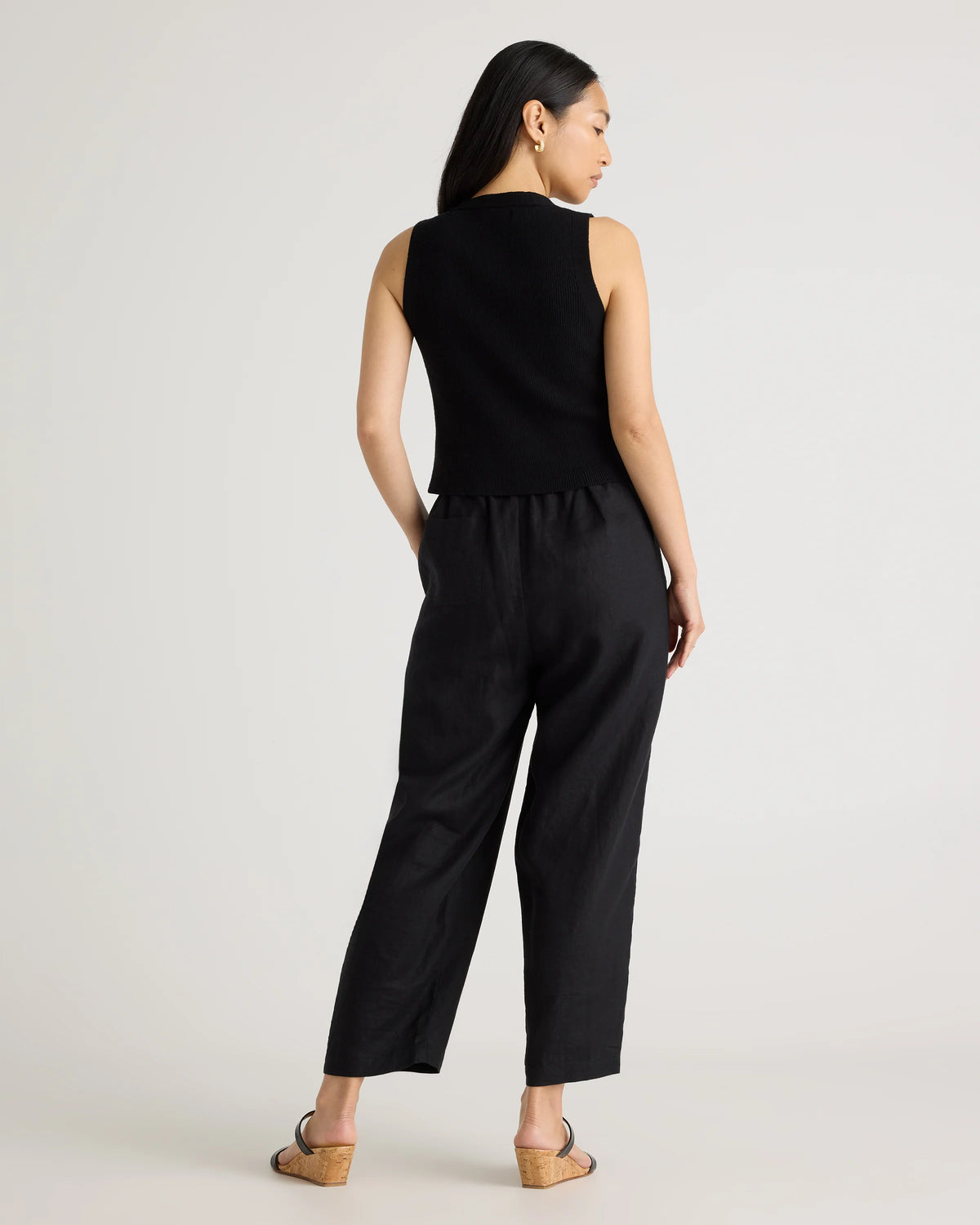 100% European Linen Pants - XS / White