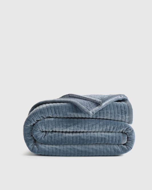 Cotton Velvet Channel Quilt - Full/Queen / Glacier Blue