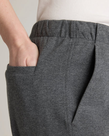 Organic Cotton Double Knit Straight Pants - XS / Soft Camel