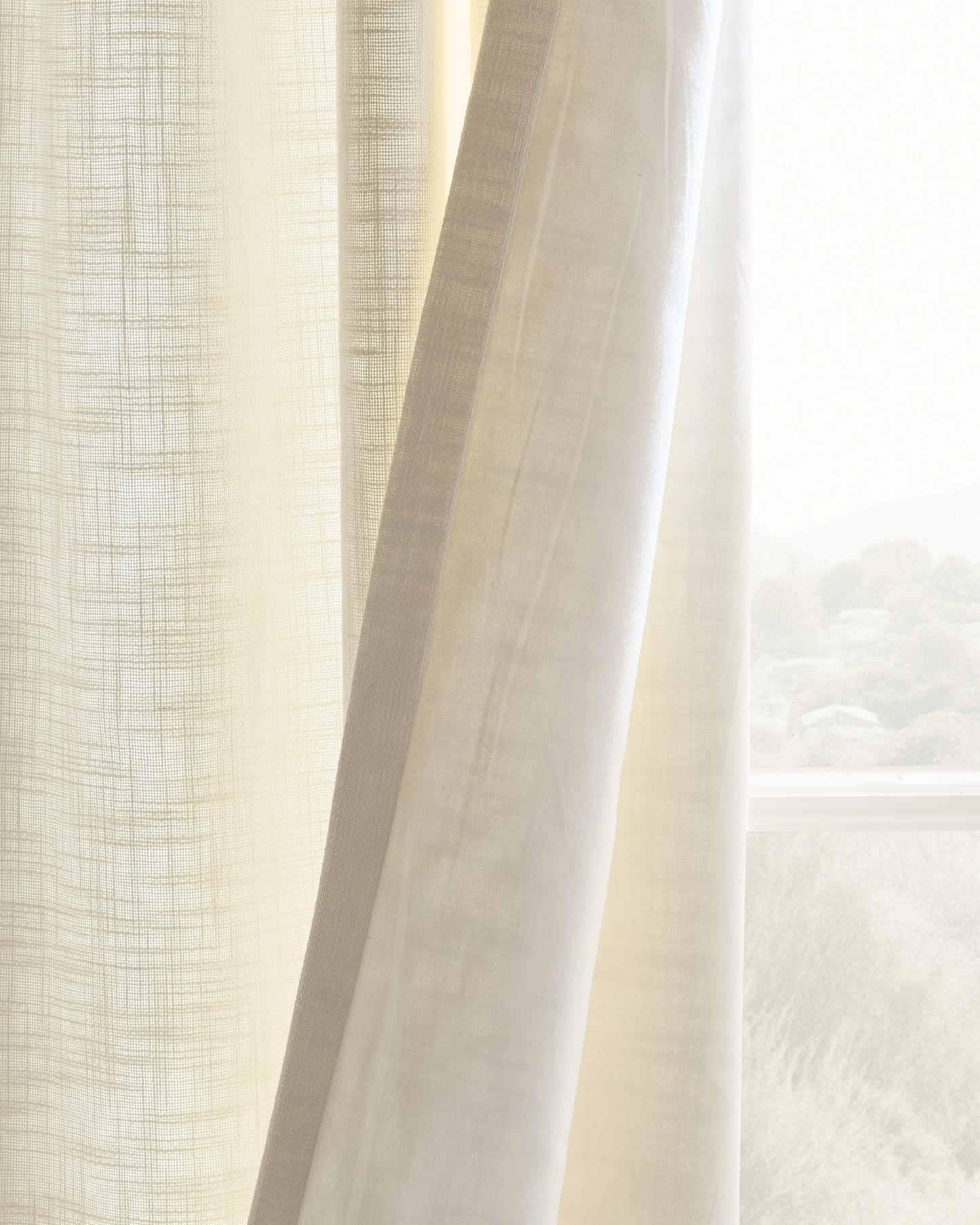 Textured Cotton Curtain - 48x84 / Ivory