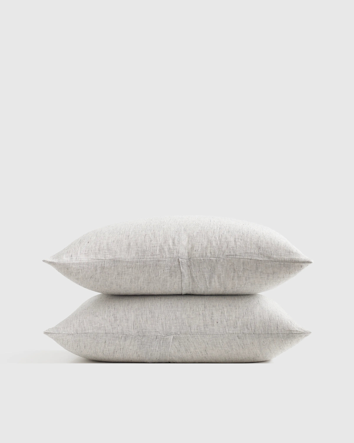European Linen Stripe Sham Set - Standard / Natural/White Stripe