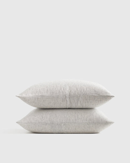 European Linen Stripe Sham Set - Standard / Natural/White Stripe