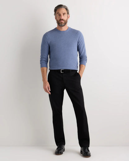 100% Organic Cotton Pique Crewneck Sweater - S / Moonstone Blue