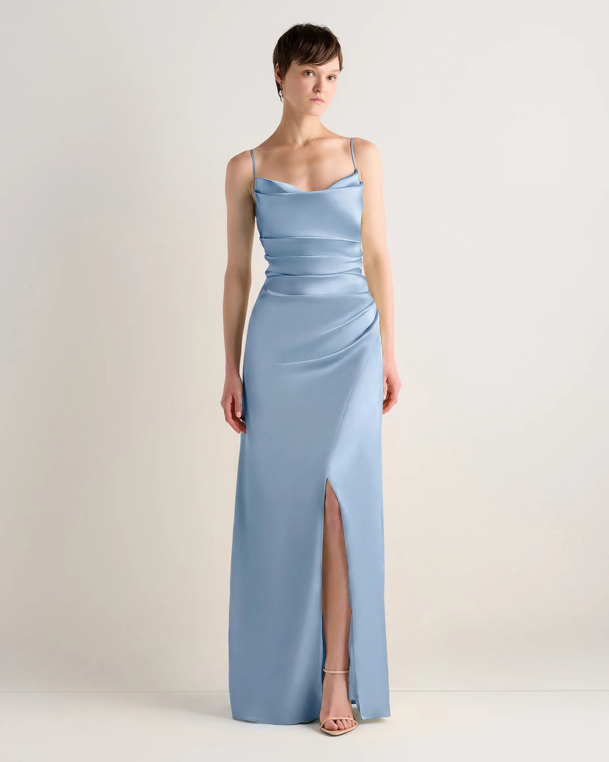 Juliette Stretch Satin Dress - 0 / Garden Sage Green