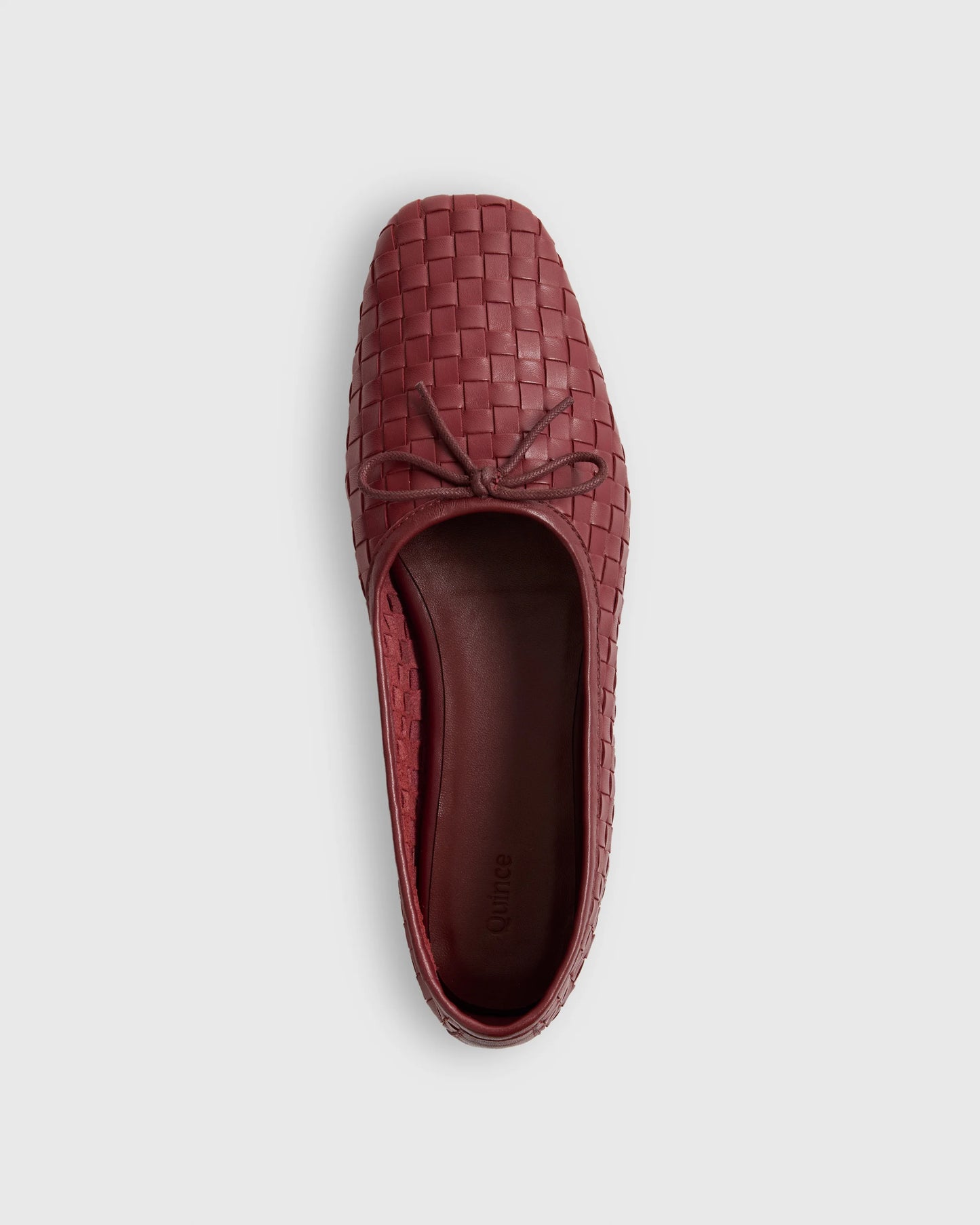 Italian Leather Handwoven Square Toe Ballet Flat - 5 / Cognac