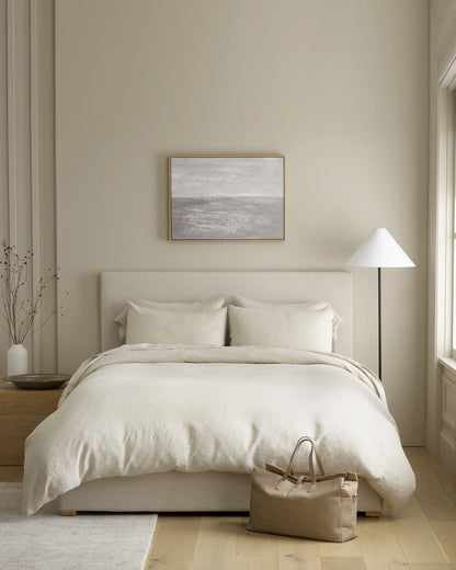 European Linen Chambray Duvet Cover Set - Twin / Natural