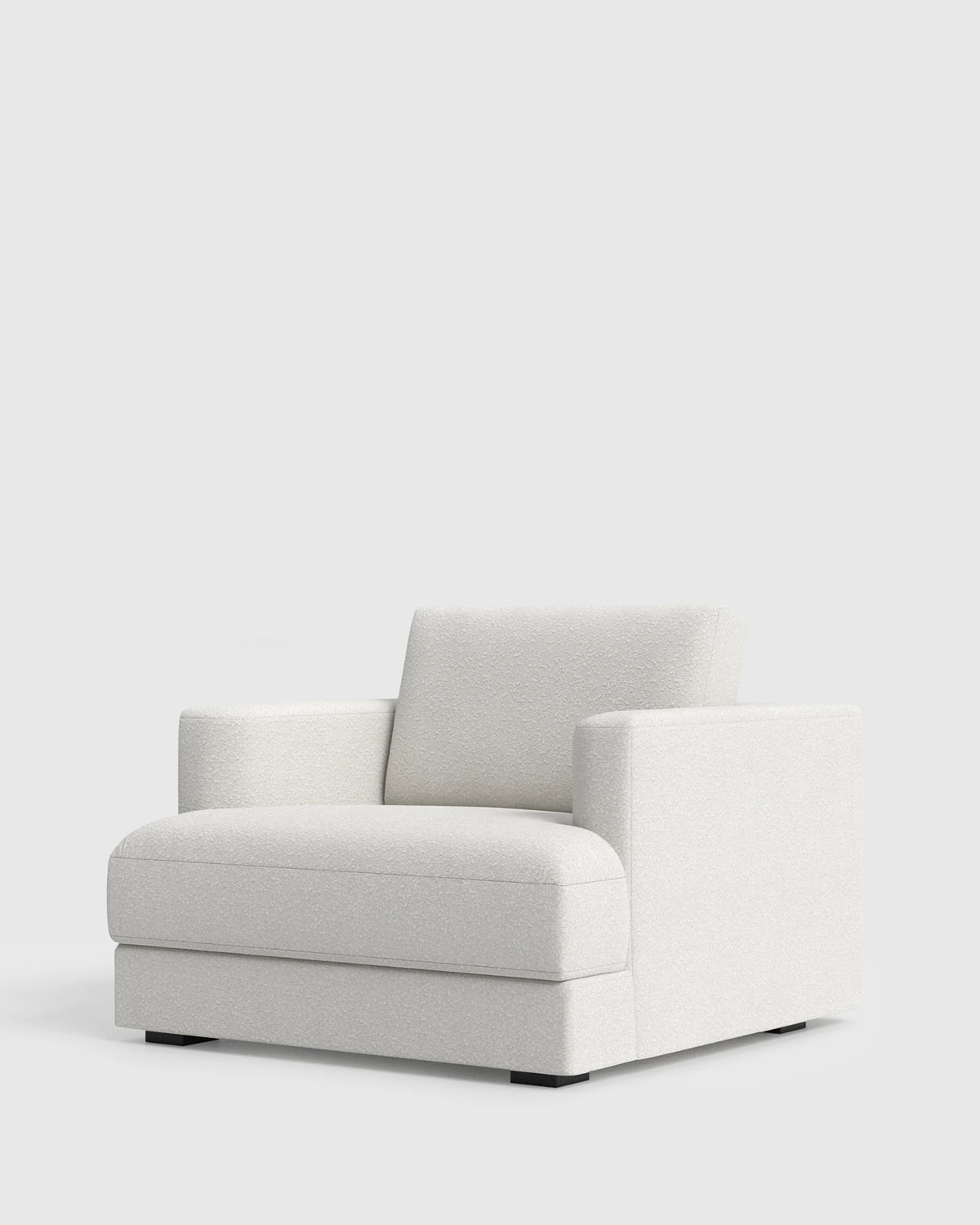 Sierra Curved Arm Accent Chair in Performance Boucle - One Size / Indigo
