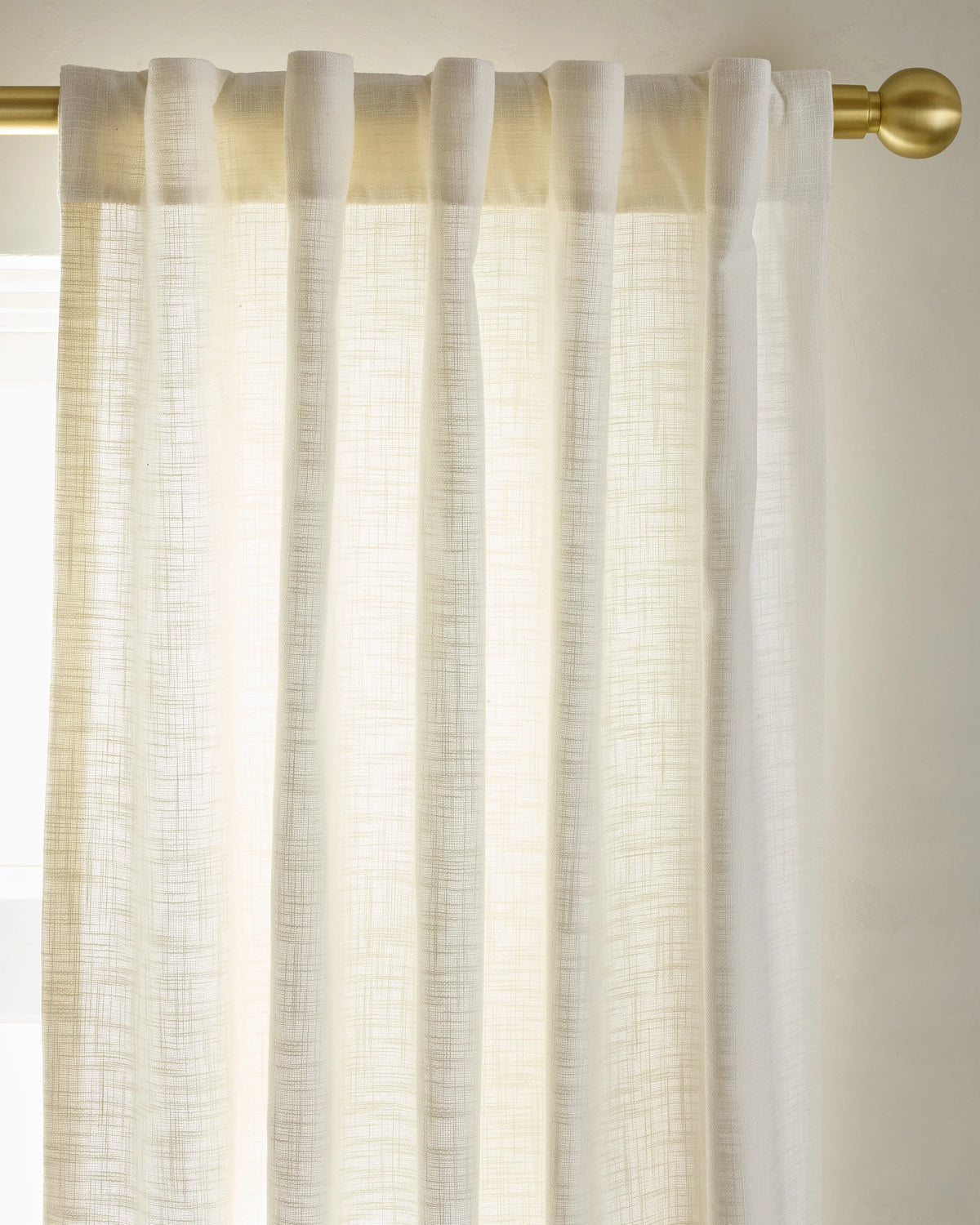 Textured Cotton Curtain - 48x84 / Ivory