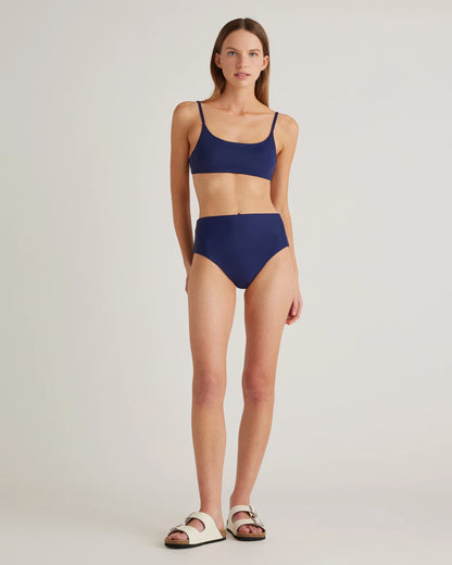 Italian Scoop Neck Bikini Top - XS / Electric Blue Floral