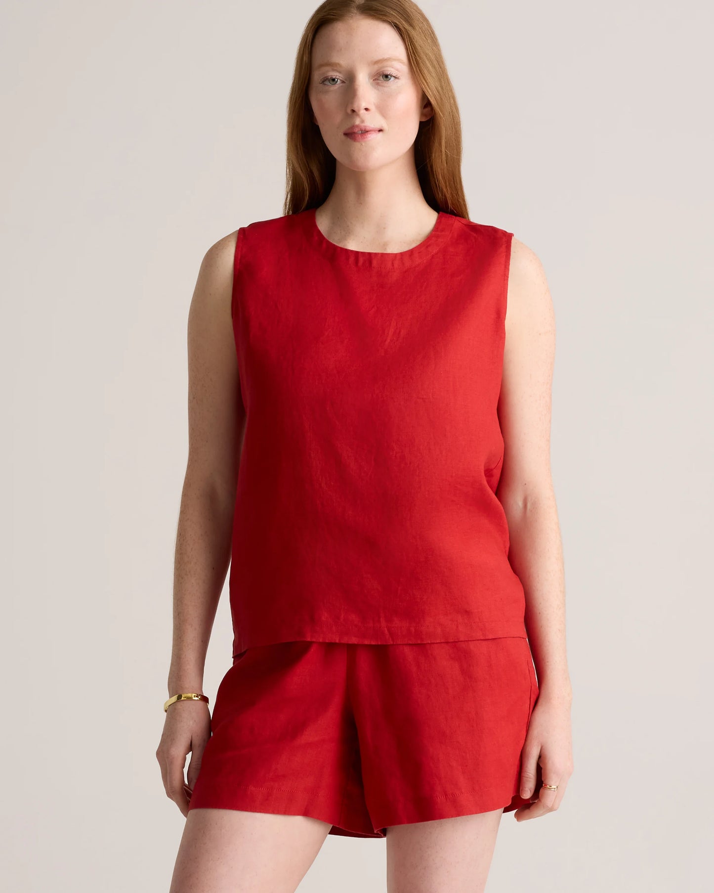 100% European Linen Tank - XS / Black