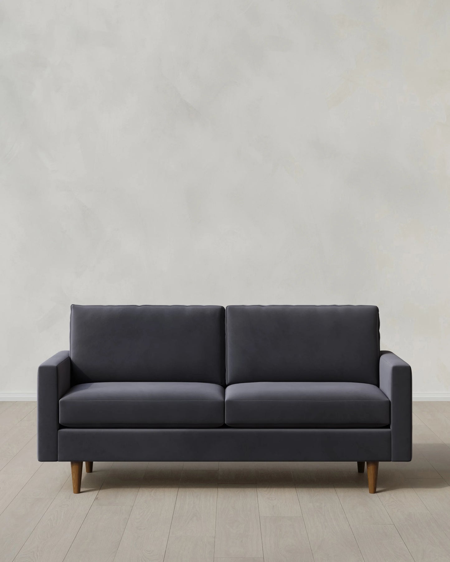 Atlas Midcentury Sofa in Performance Velvet - 6ft / Ivory
