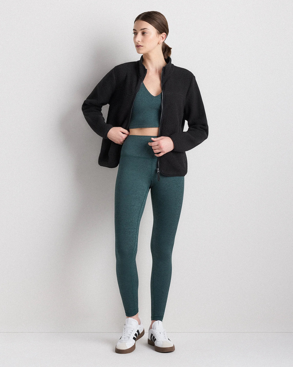 Sherpa Full-Zip Jacket - XS / Deep Navy/Spa Blue