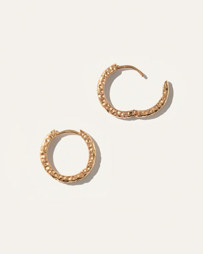 Hammered Nina Medium Hoops - One Size / Gold Vermeil
