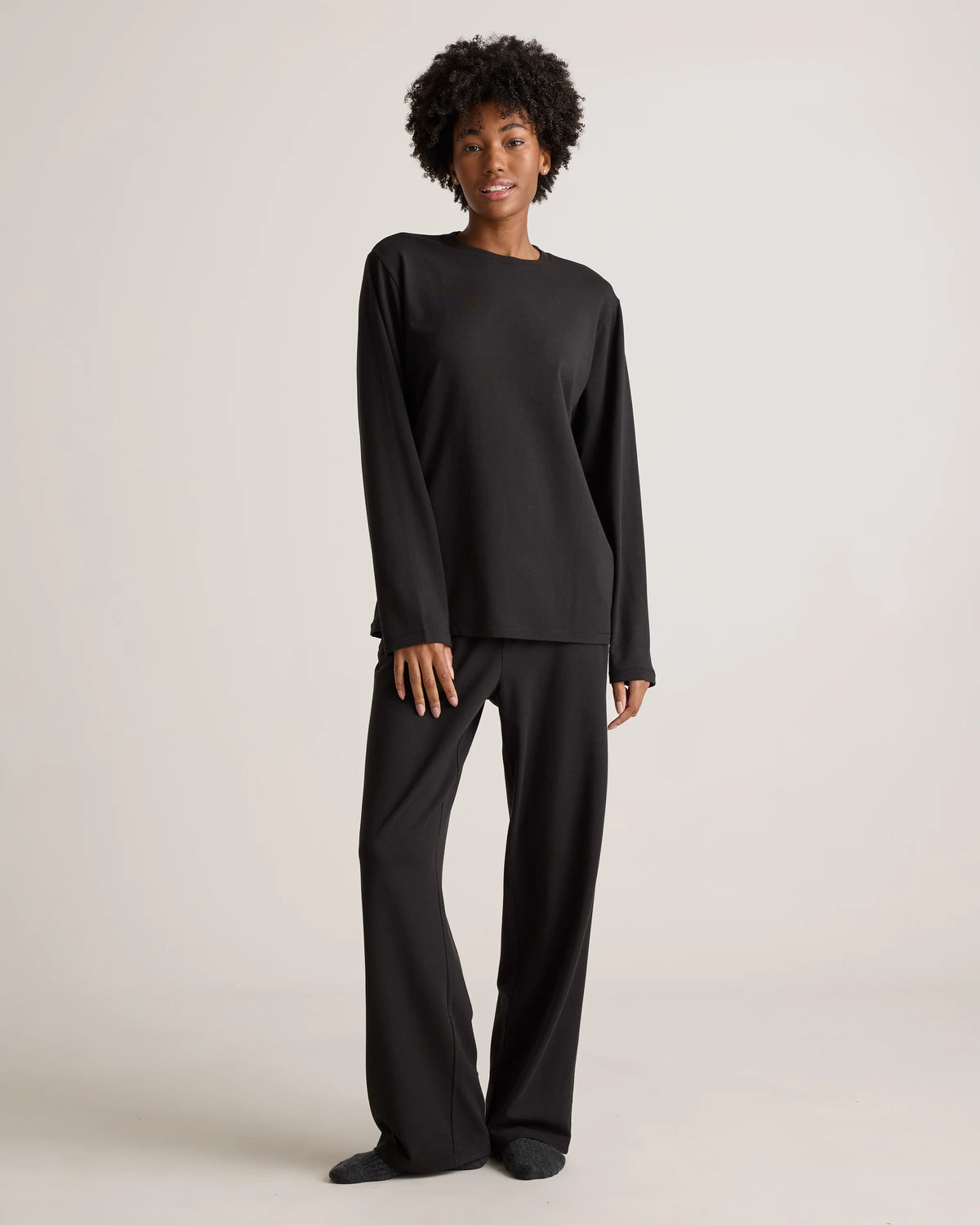 Dream Lounge Oversized Long Sleeve Pajama Set - XS / Light Heather Grey