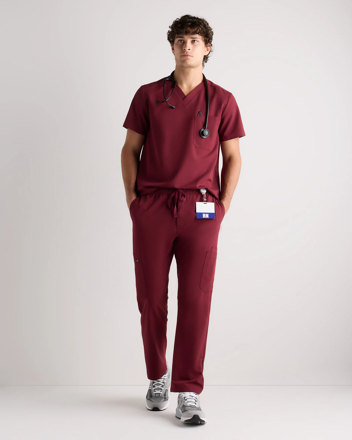 AeraFlex 3-Pocket Scrub Top - S / Bold Black