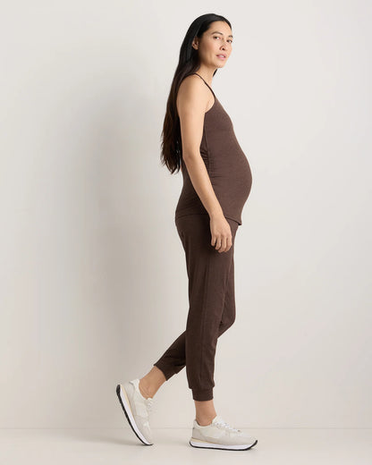 Ultra-Soft Maternity Built-In Bra Tank - XS / Heather Black