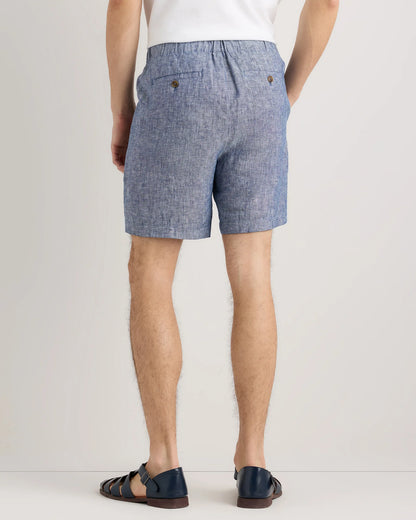 100% European Linen Shorts - 7" - S / Black