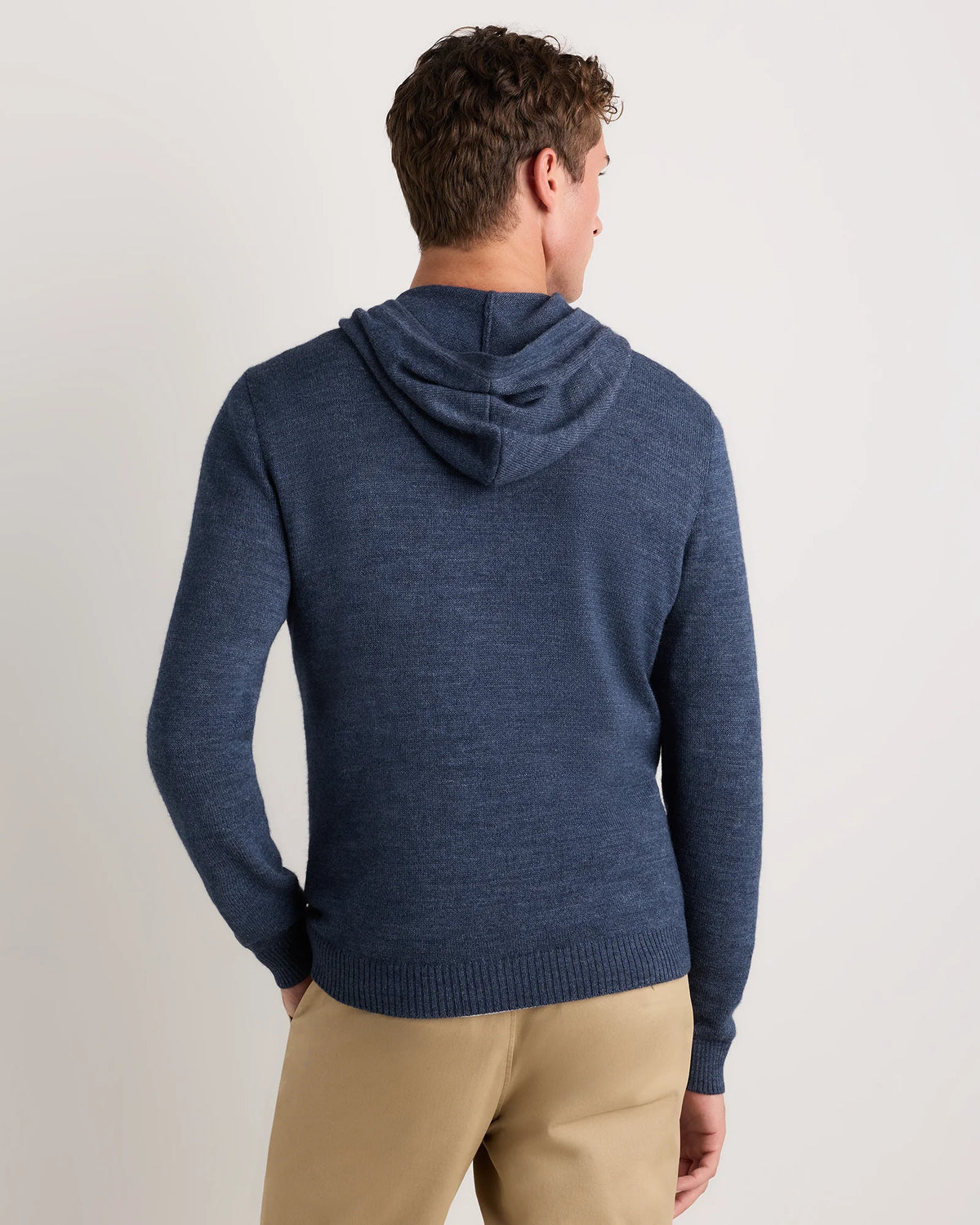 Alpaca-Wool Hooded Sweater - S / Heather Navy