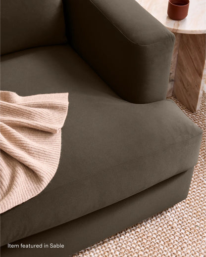 Sierra Curved Arm Sofa in Performance Velvet - 7ft / Sable