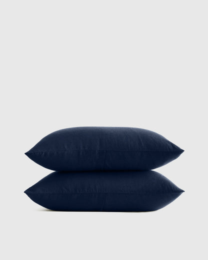 European Linen Sham Set - Standard / White