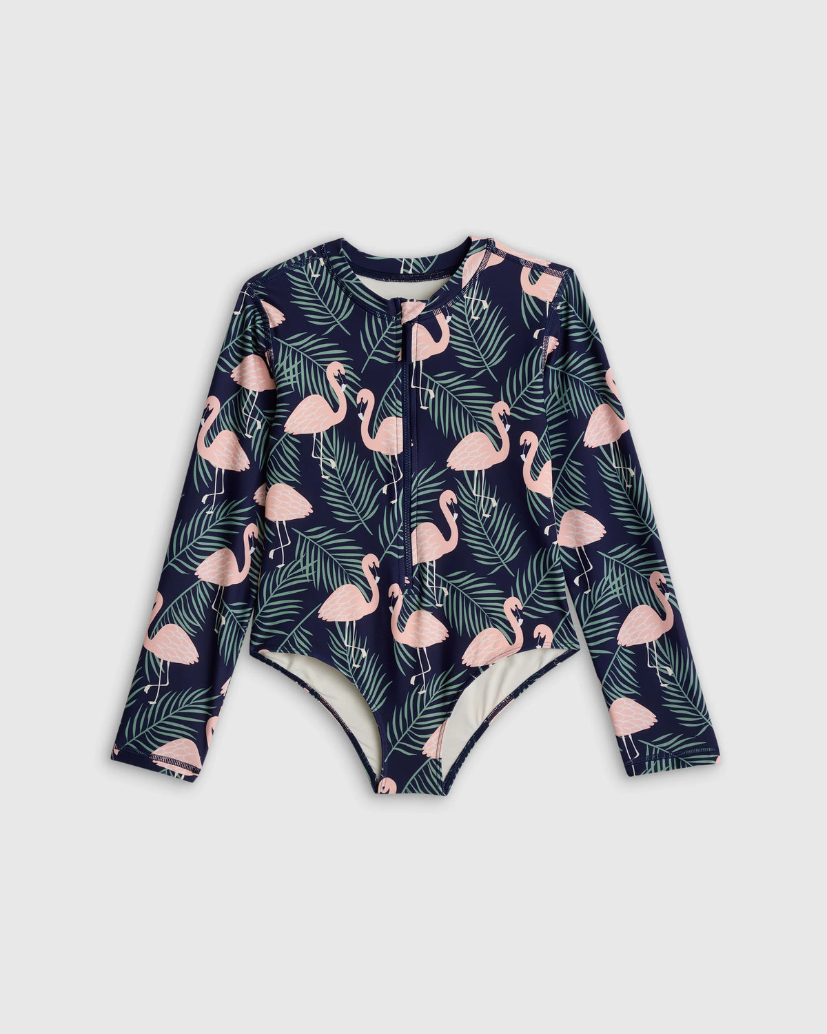 Long Sleeve Zip-Up Swimsuit - 6 / Happy Floral