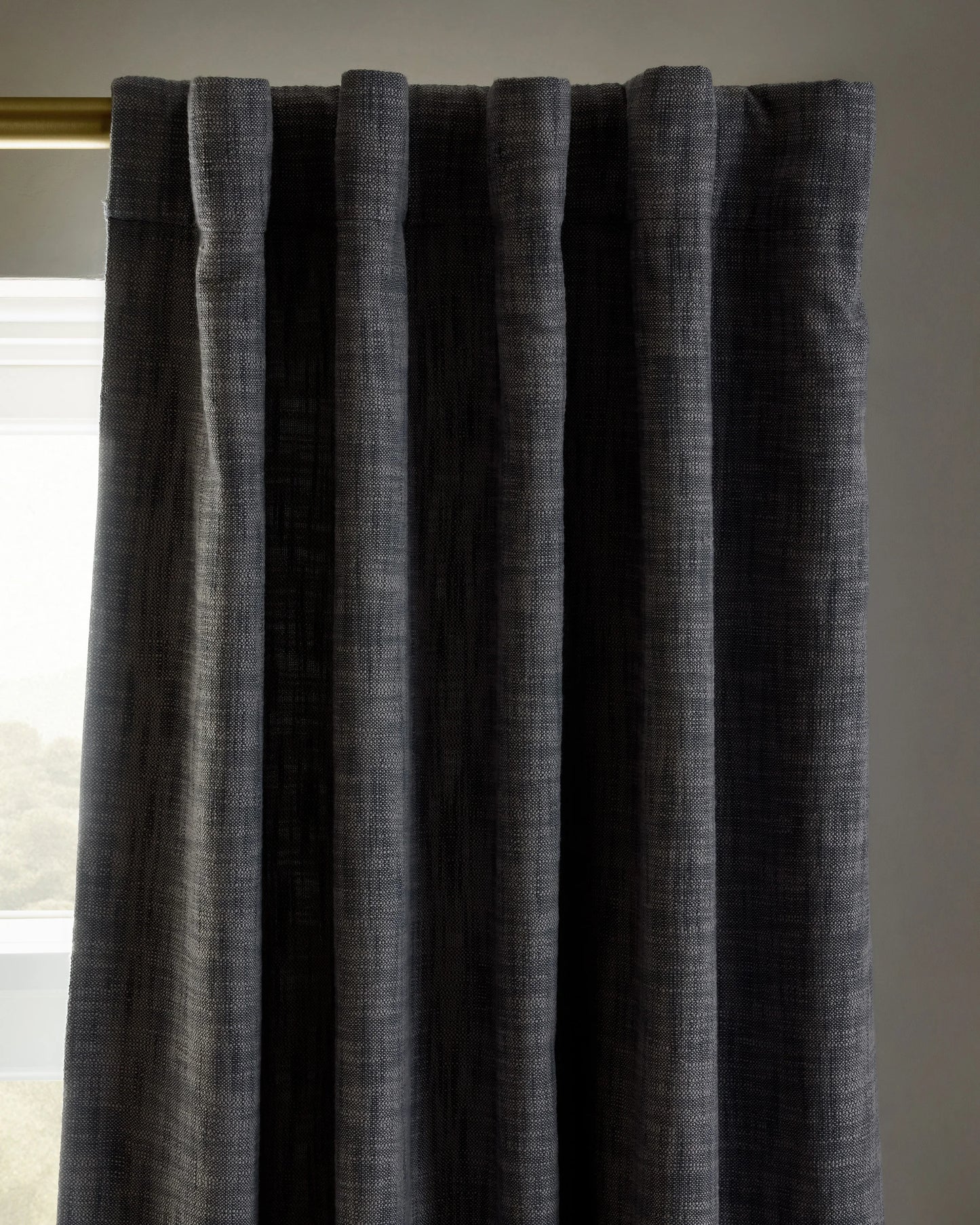 Textured Cotton True Blackout Curtain - 48x84 / White