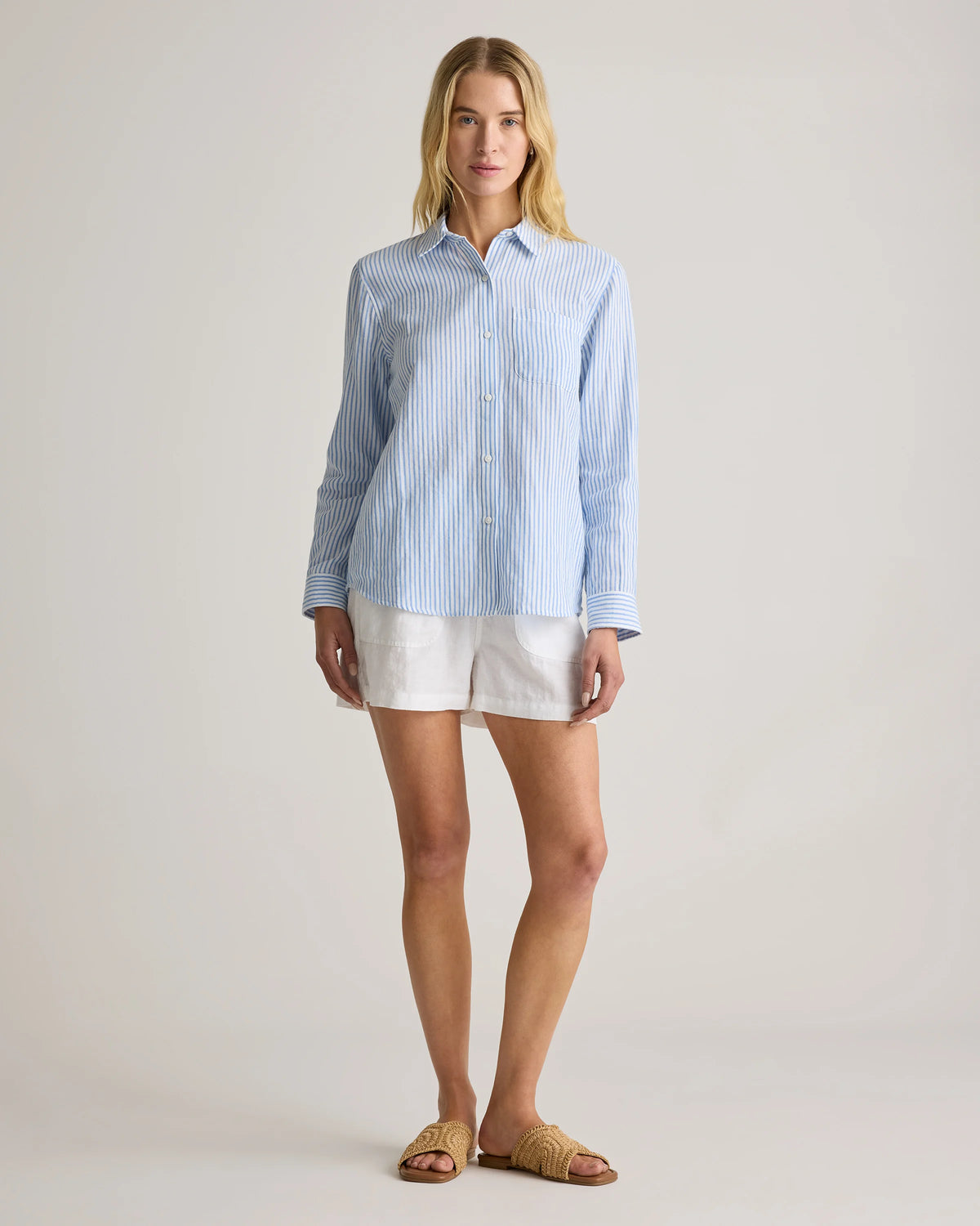 100% Organic Cotton Gauze Long Sleeve Shirt - XS / Khaki Gingham