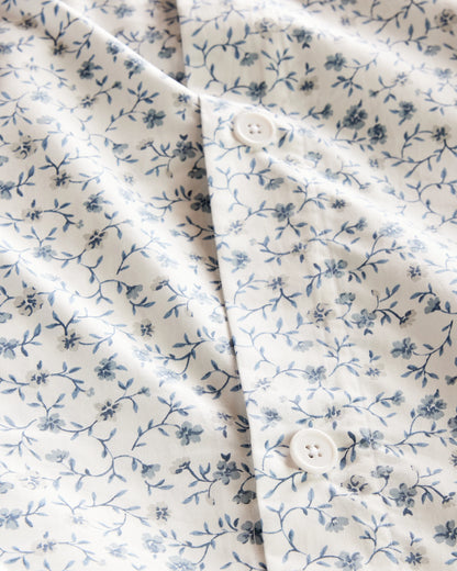 Organic Crisp Percale Floral Duvet Cover Set - Twin / Toffee Florette