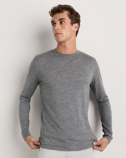 100% Merino Wool All-Season Long Sleeve Base Layer Tee - XS / Off-White