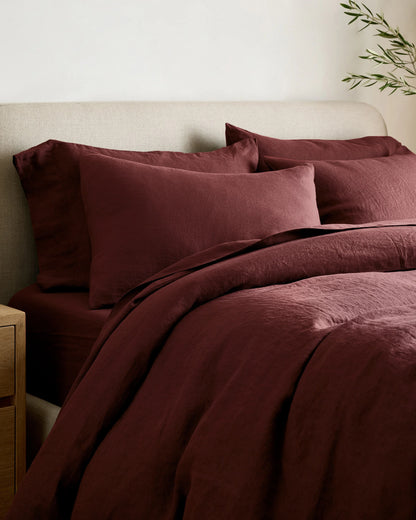 European Linen Duvet Cover - Twin / Peach