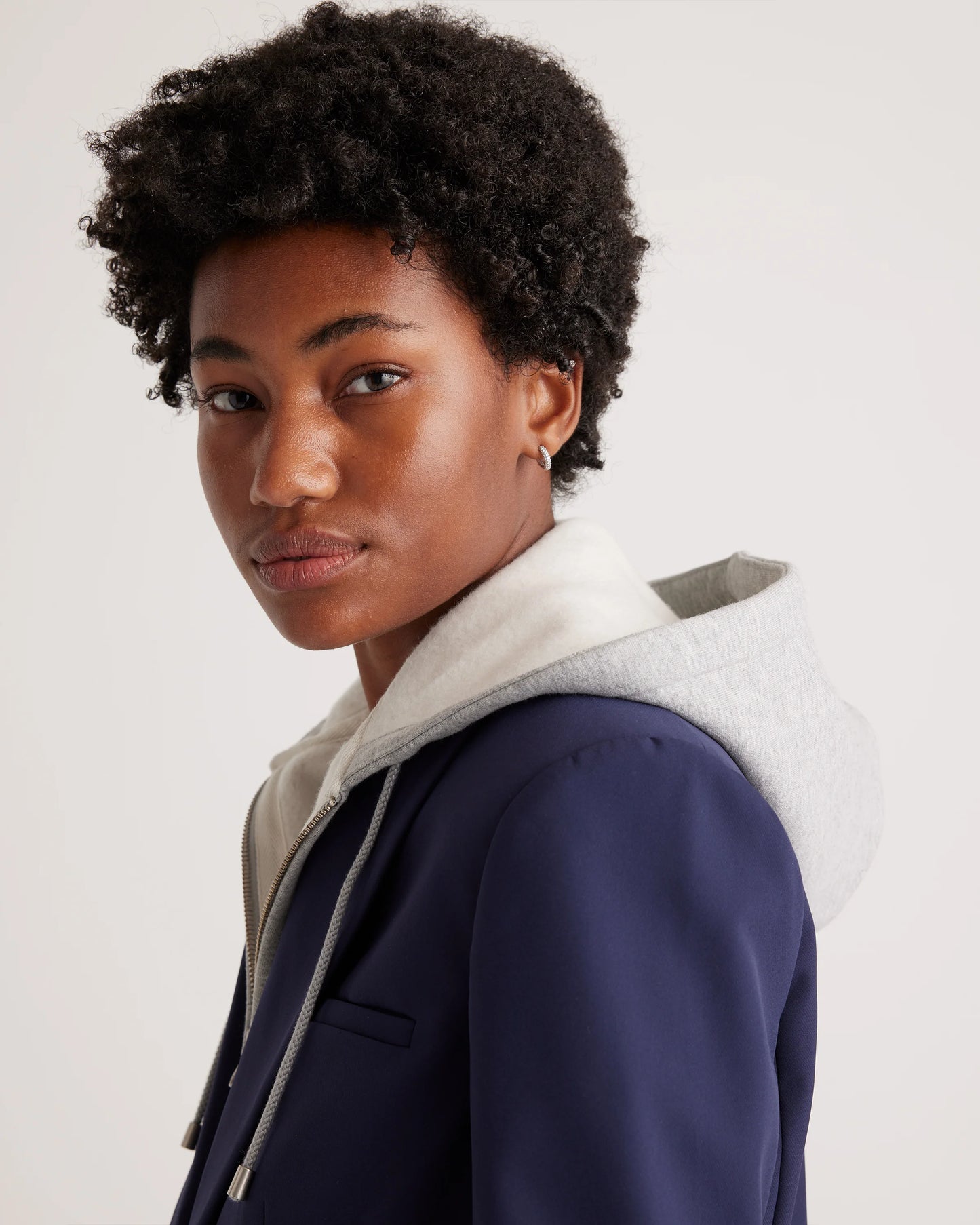 Organic Heavyweight Fleece Hoodie Blazer Insert - XS/S/M / Black