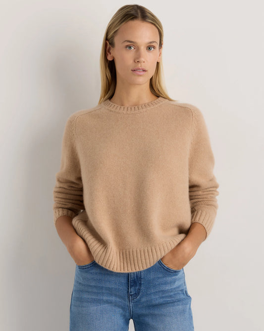Luxe Baby Cashmere Crewneck Sweater - XS / Creamy Cortado