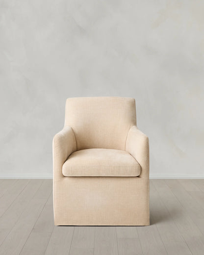 Performance Chenille Curved Back Dining Chair - One Size / Natural