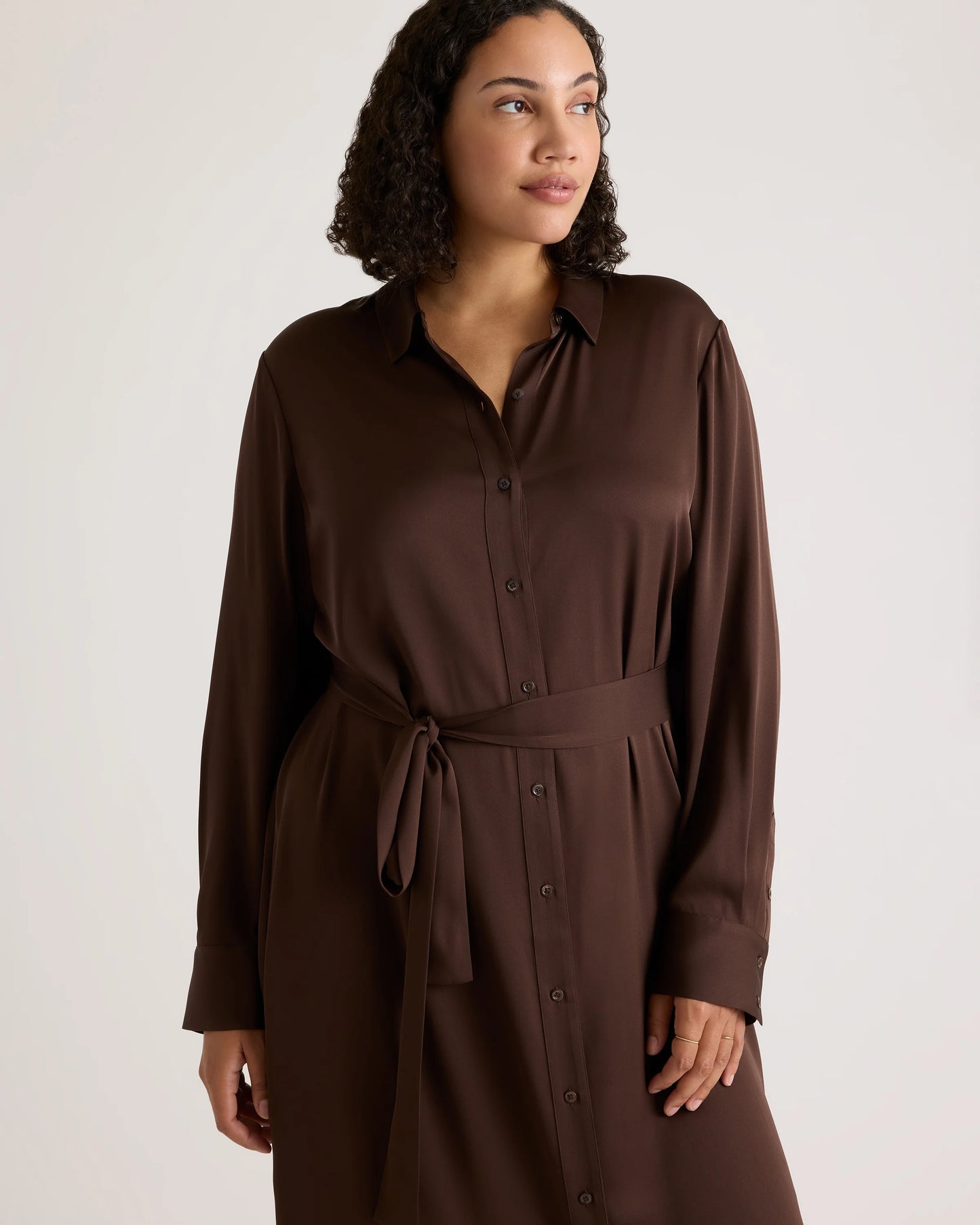 Washable Stretch Silk Maxi Shirt Dress - XS / Moonstone Blue