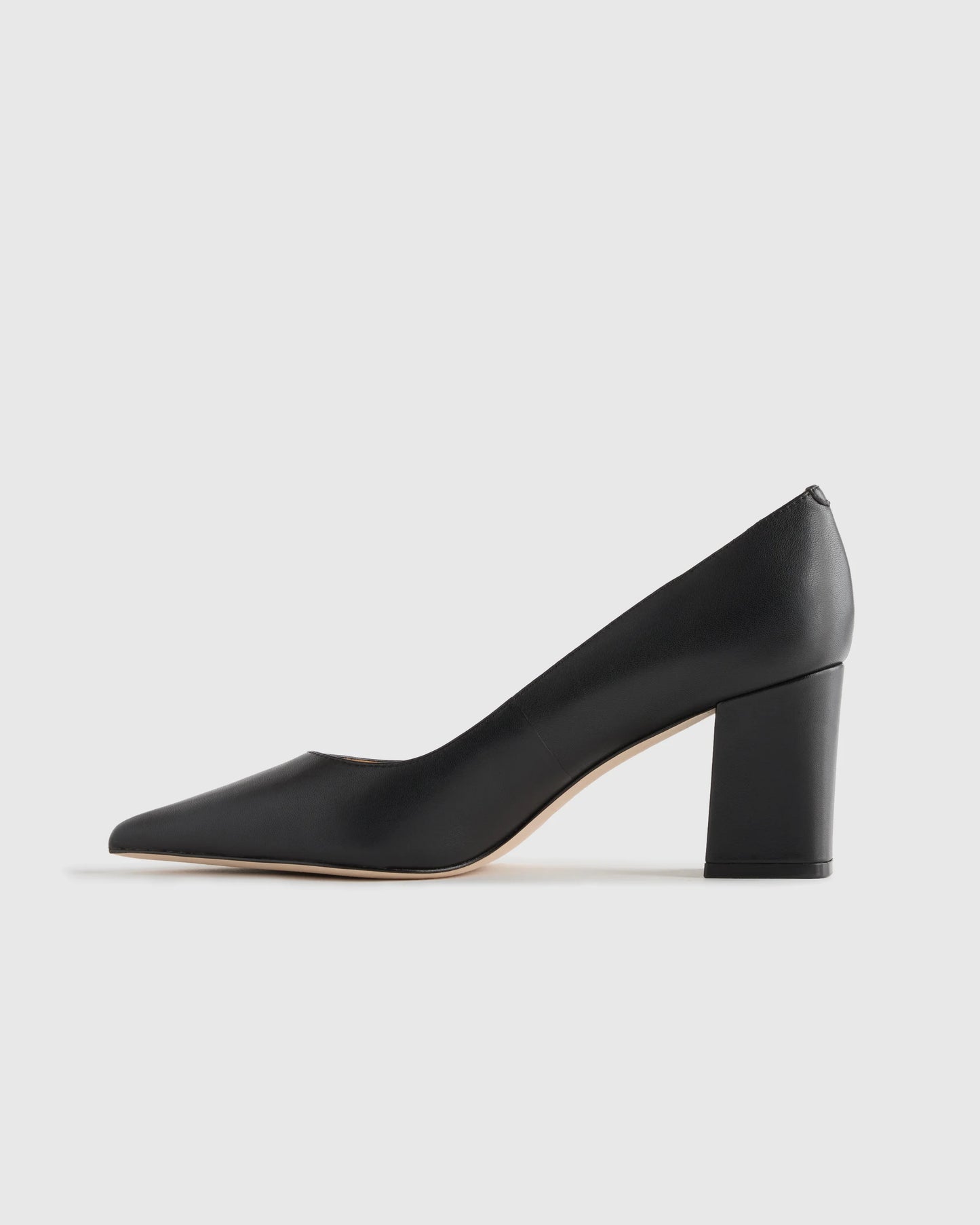 Italian Leather 65mm Block Heel Pump - 5 / Coffee Bean