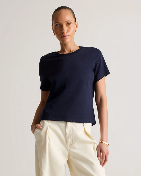 100% Organic Cotton Boxy Crewneck Tee (3-Pack) - XS / Deep Navy