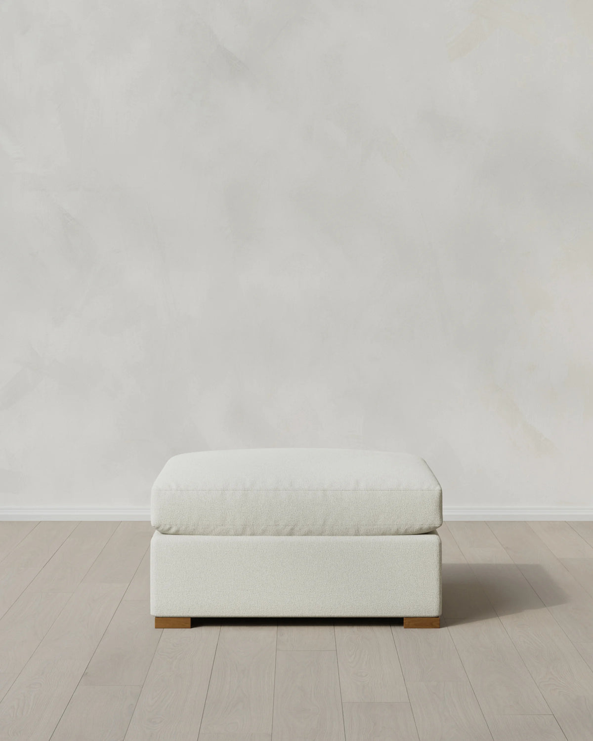 Hollis Slope Arm Ottoman in Performance Basketweave - 37" / Flax